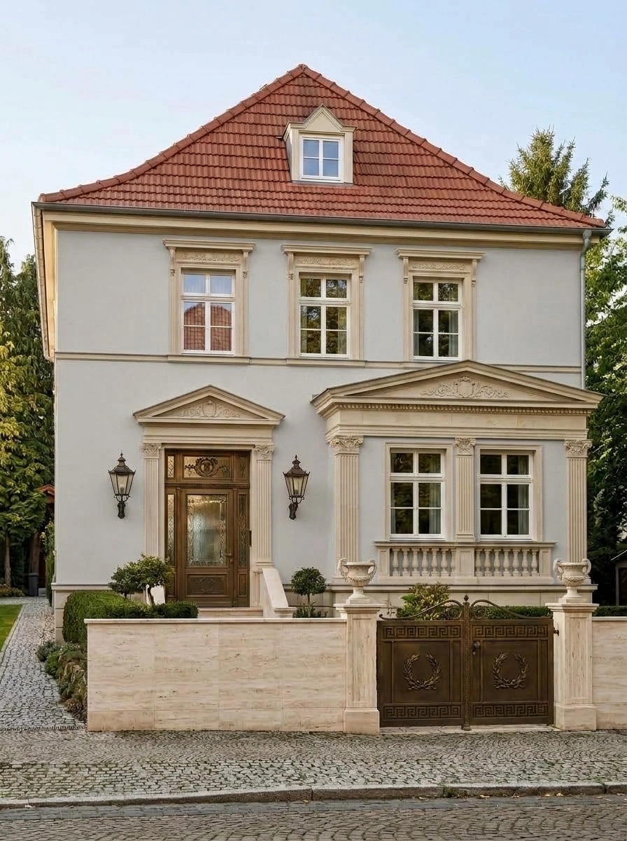 Neoclassic Facade Fachada design — facade photo by GenRoom AI