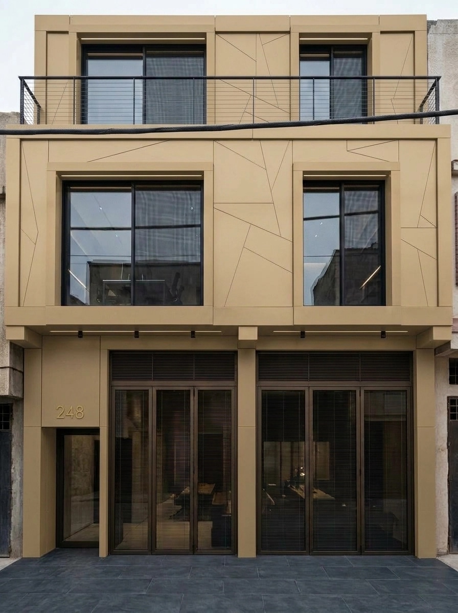 Facade design in Blacktec Facade style — Facade by GenRoom AI