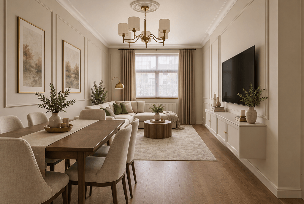 Interior design in Neoclassic style — dining_room by GenRoom AI