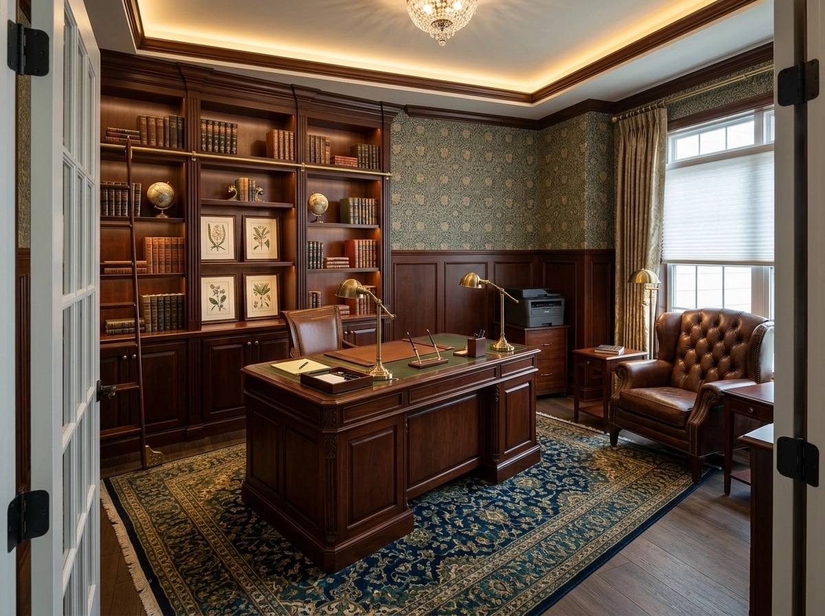 Office interior in Classic style — photo by GenRoom AI