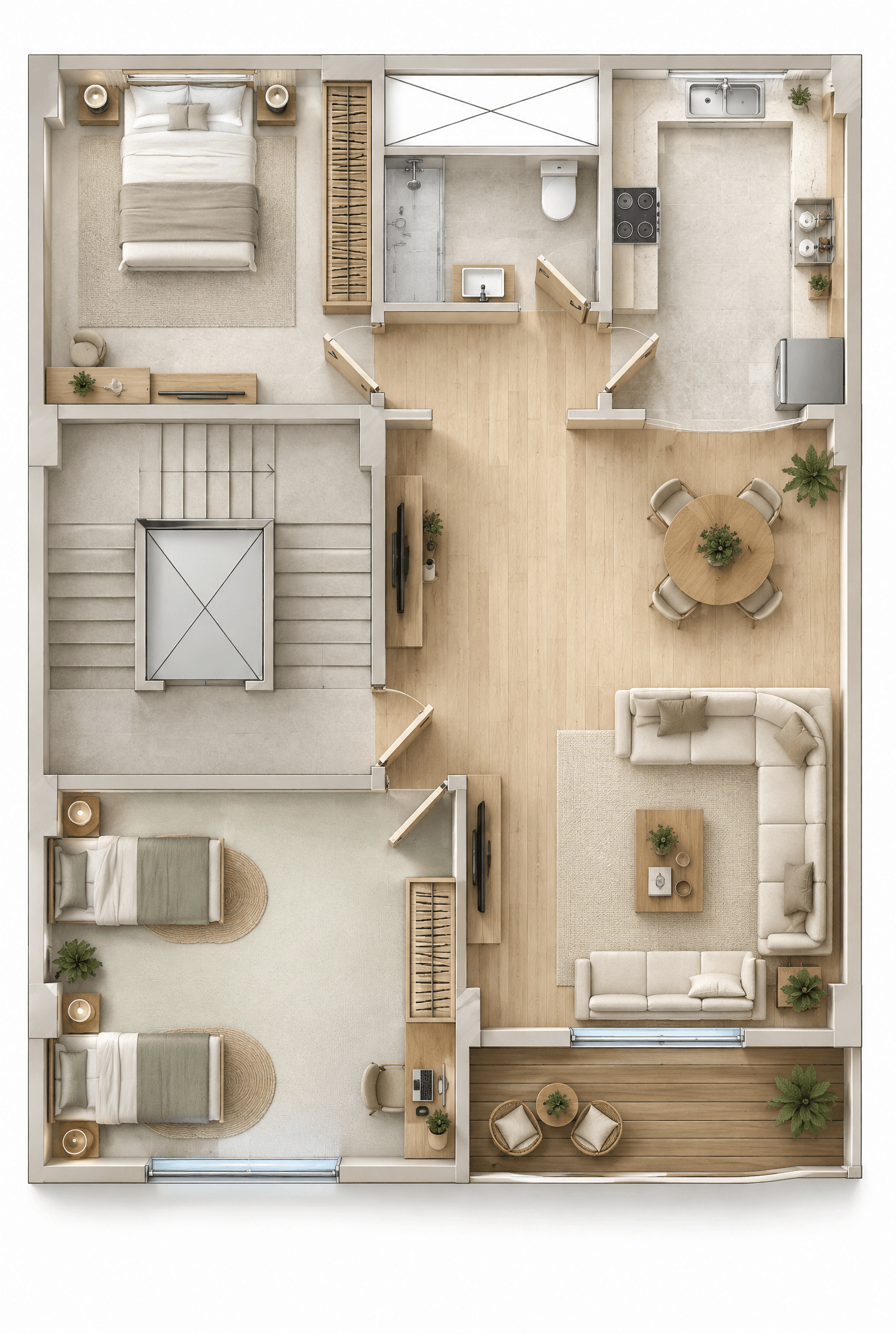 Interior design in Minimalism style — Living Room by GenRoom AI