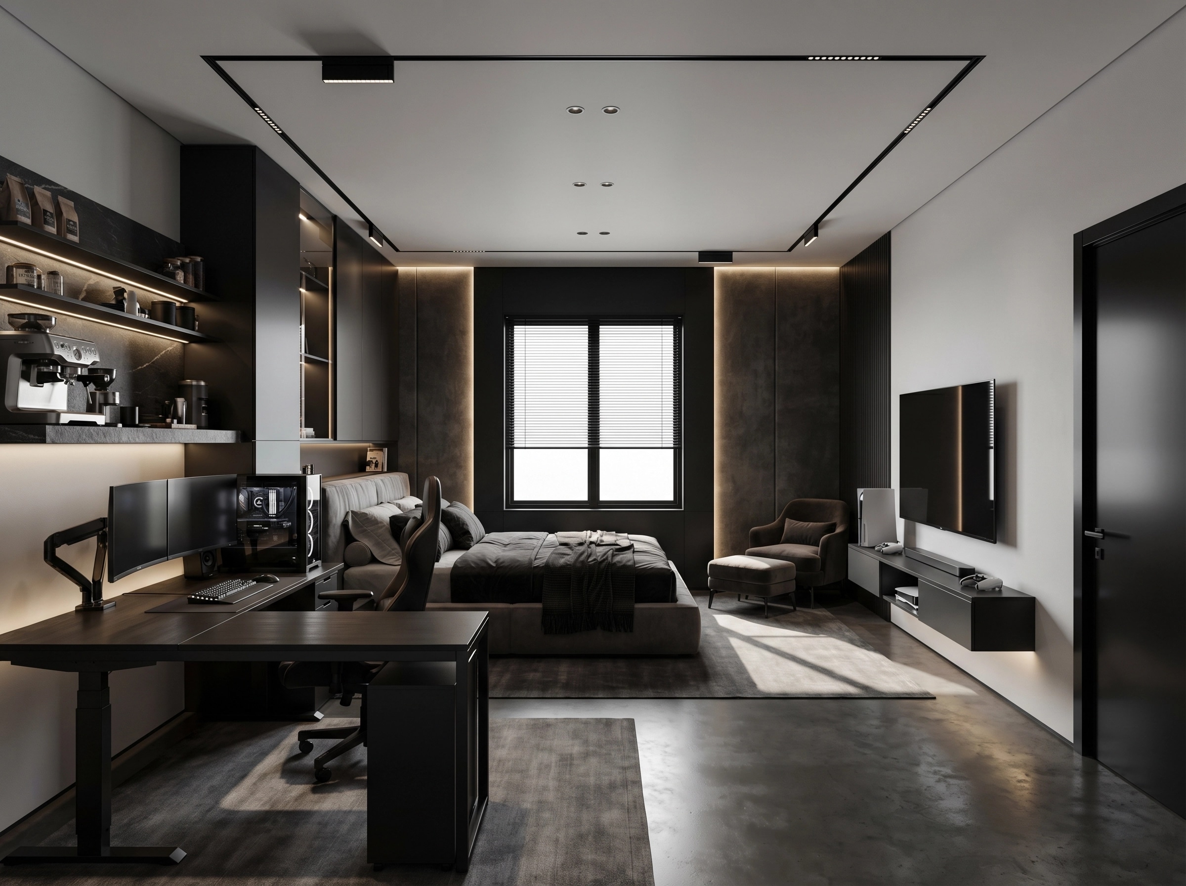 Interior design in Blacktec style — Bedroom by GenRoom AI