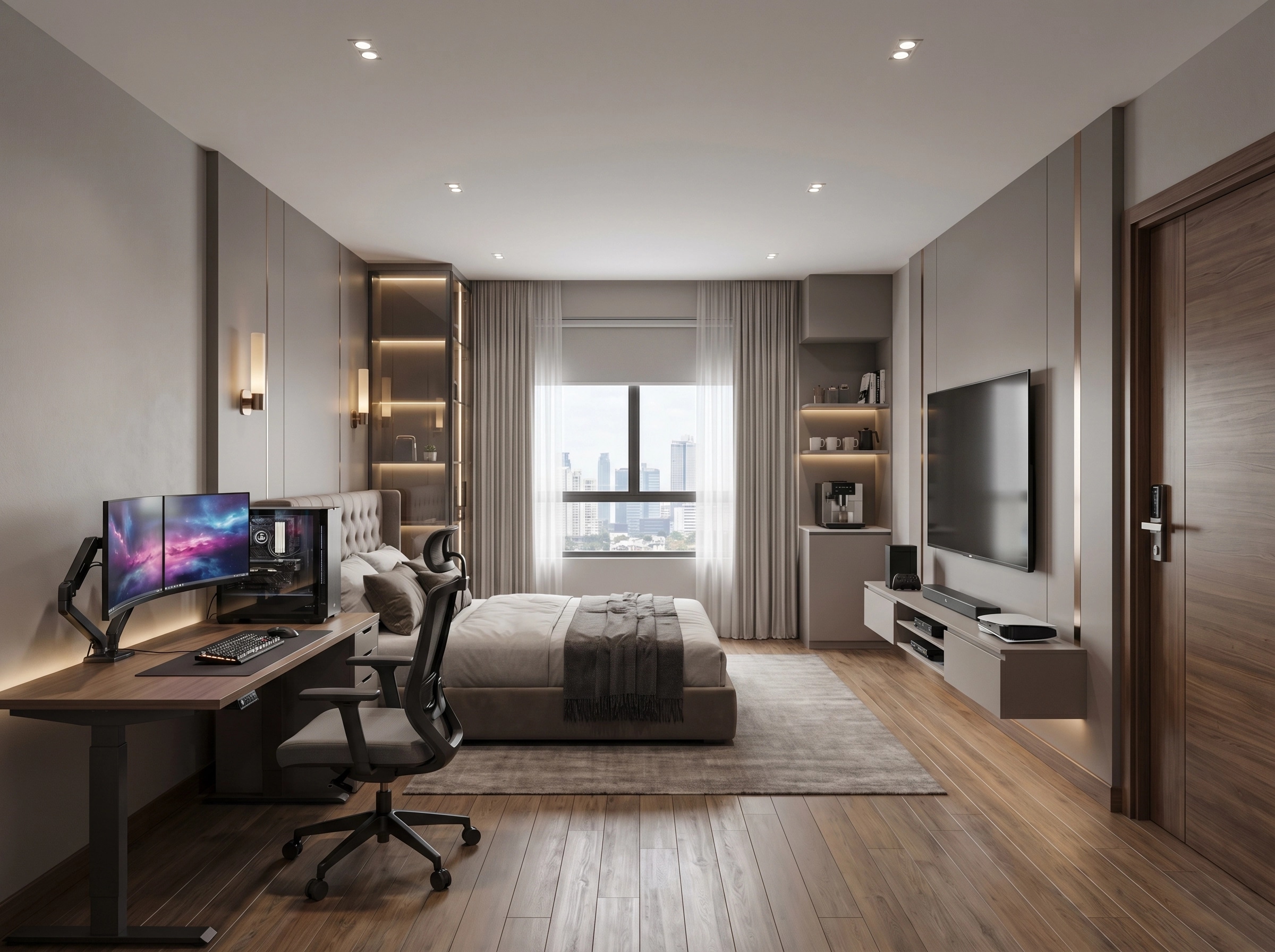 التصميم الداخلي بنمط Contemporary — غرفة النوم من GenRoom AI