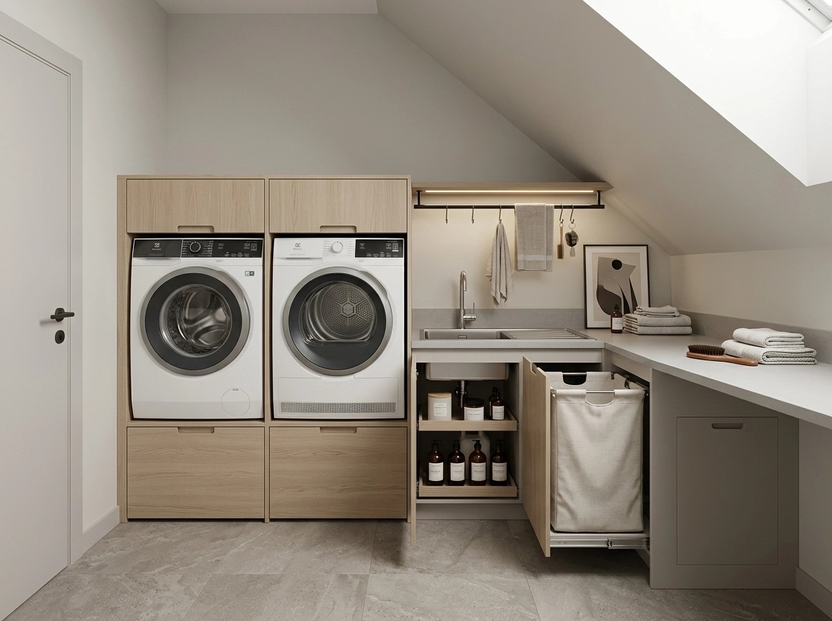 Interior design in Contemporary style — laundry by GenRoom AI