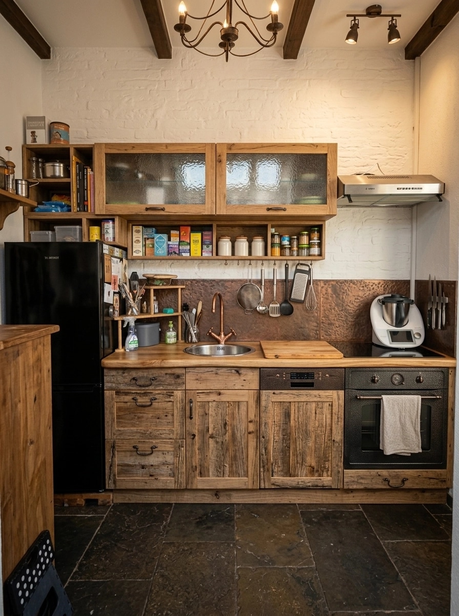 Design de interiores em estilo Rustic — Cozinha por GenRoom AI