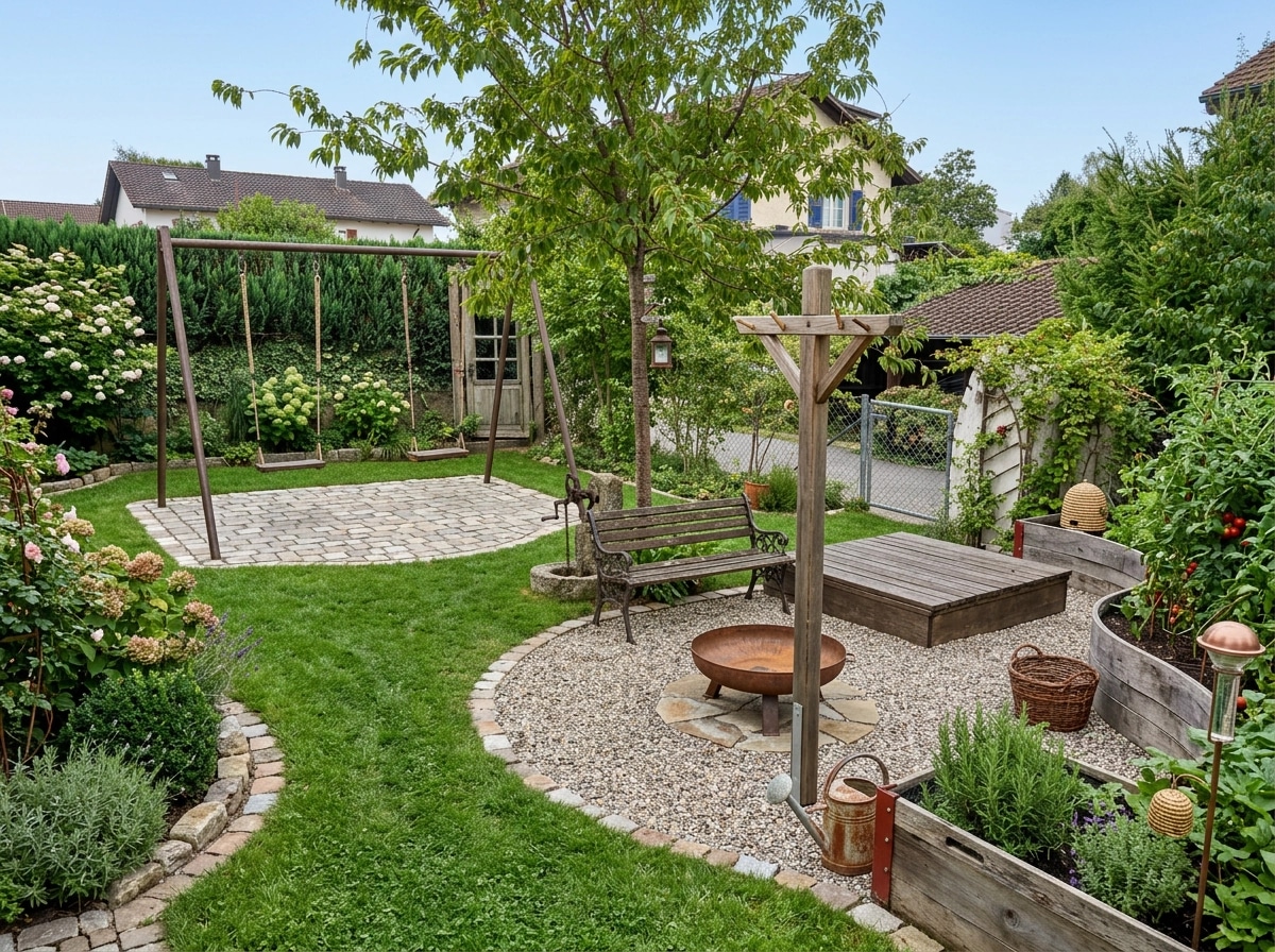 Country Rustic Garden Yard design — yard photo by GenRoom AI