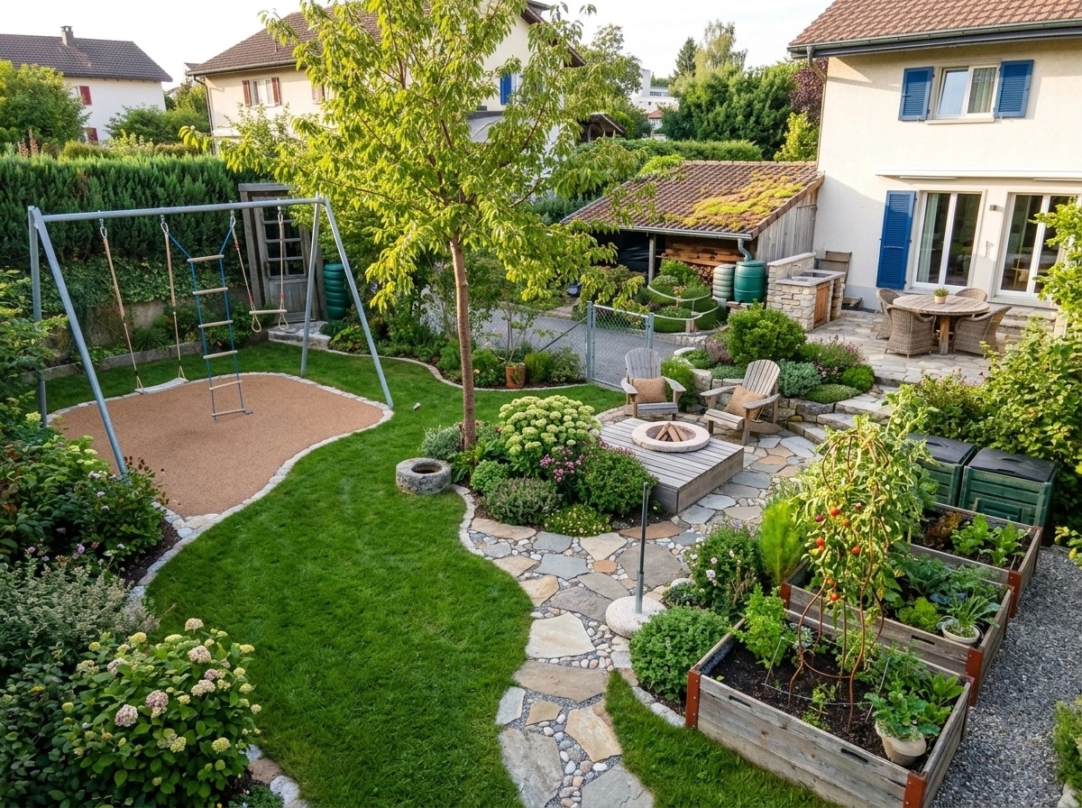 Landscape design in Eco Natural Garden style — Yard by GenRoom AI