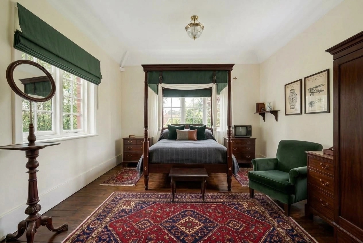 British Bedroom design — interior photo by GenRoom AI