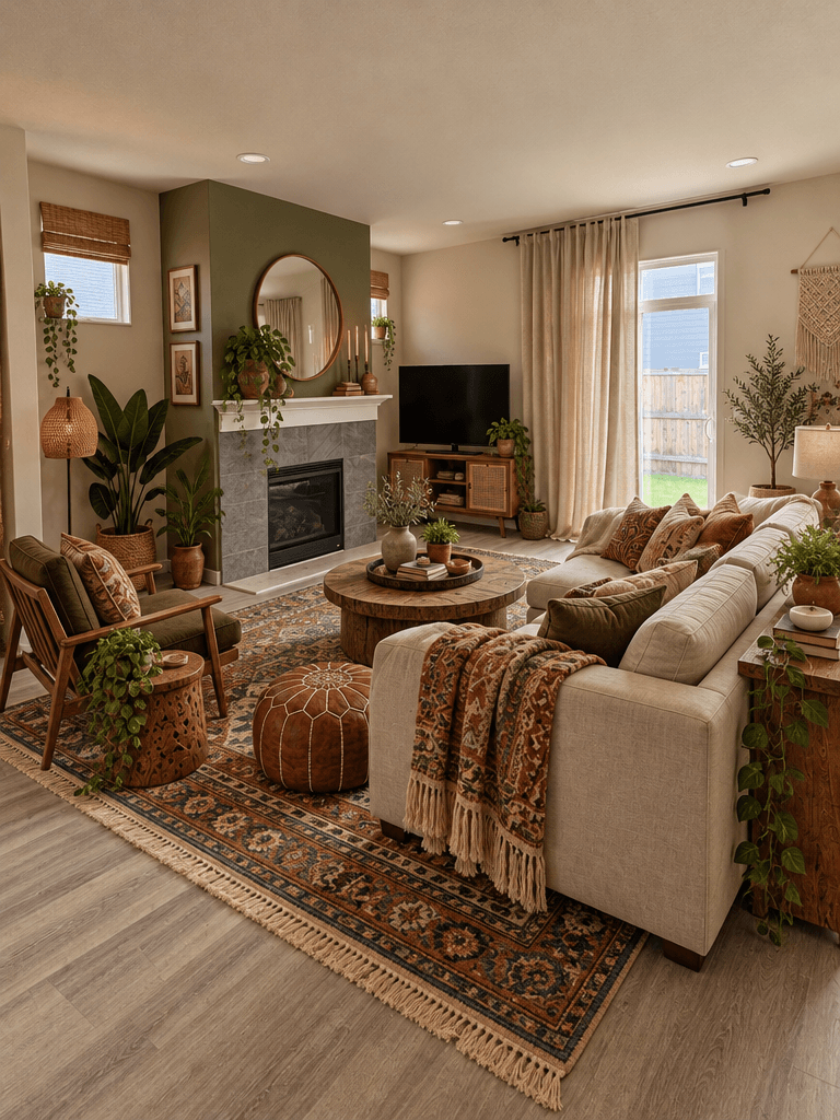 Design d'intérieur en style Bohemian — Salon par GenRoom AI