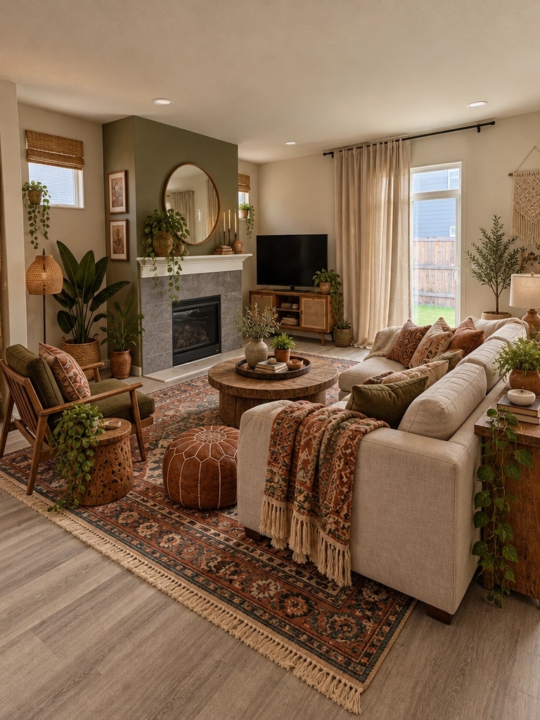 Interior design in Bohemian style — Living Room by GenRoom AI