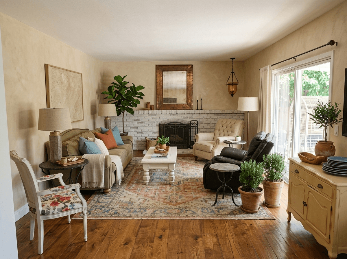 Mediterranean Living Room design — interior photo by GenRoom AI