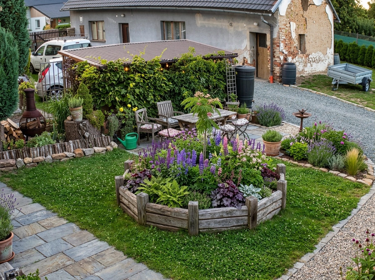 Country Rustic Garden Yard design — yard photo by GenRoom AI