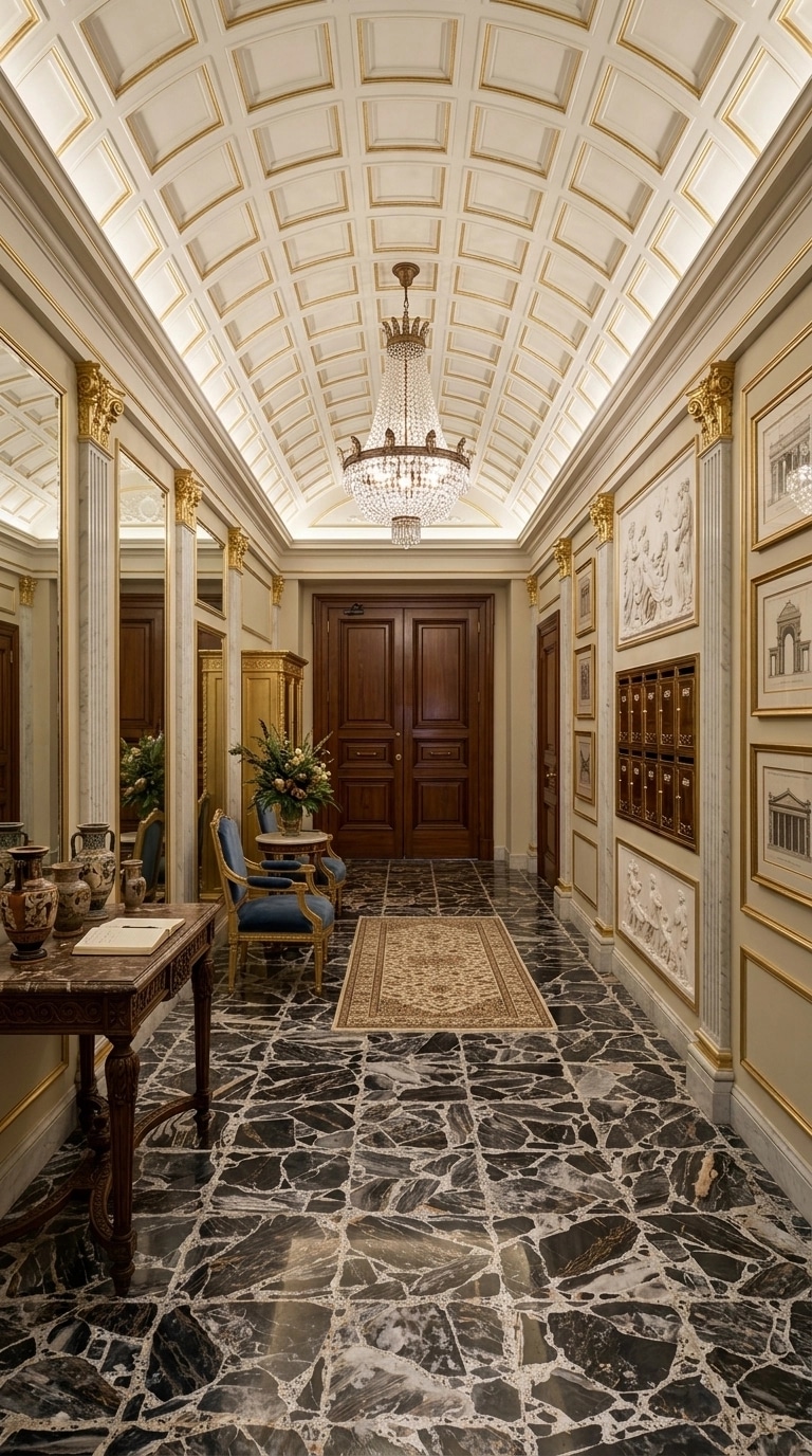 Interior design in Neoclassic style — lobby by GenRoom AI