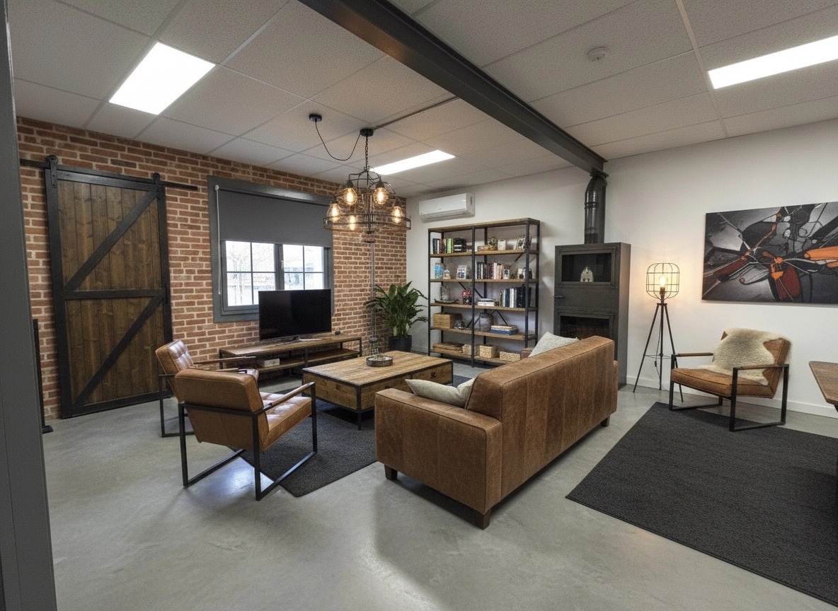 Interior design in Loft / Industrial style — Living Room by GenRoom AI