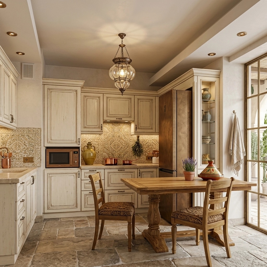 Kitchen interior in Mediterranean style — photo by GenRoom AI