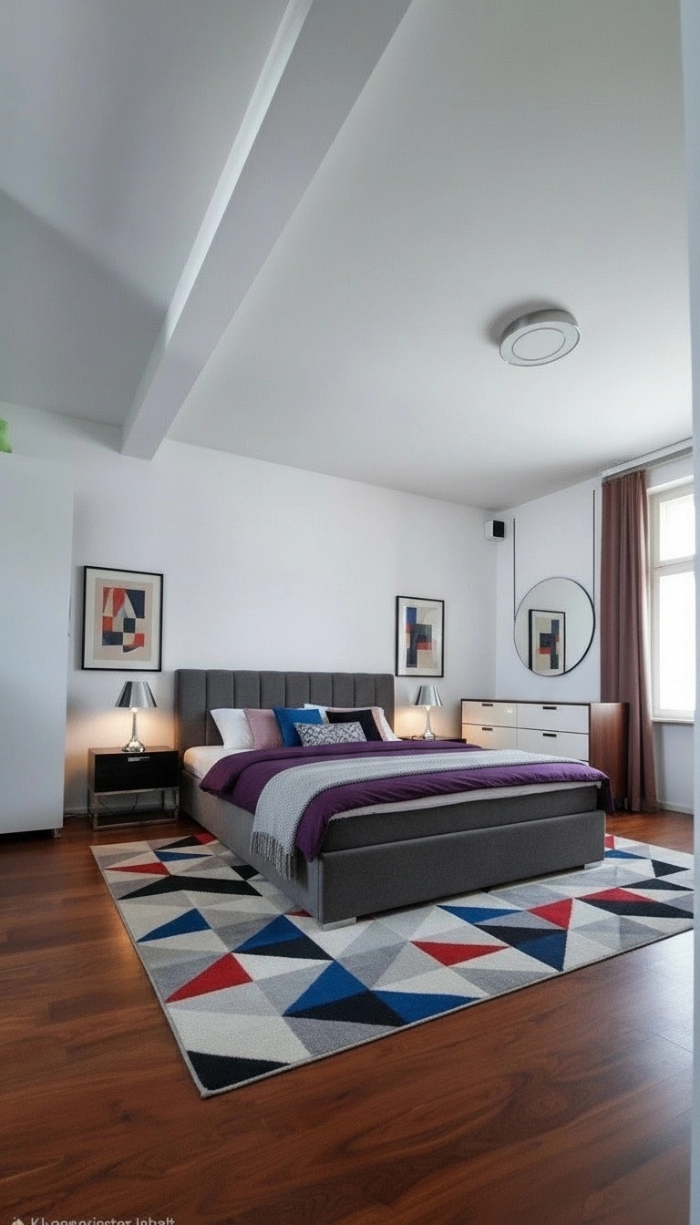 Bedroom interior in Bauhaus style — photo by GenRoom AI