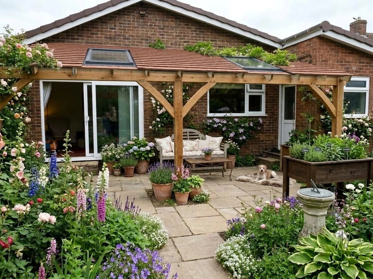 English Cottage Garden Yard design — yard photo by GenRoom AI