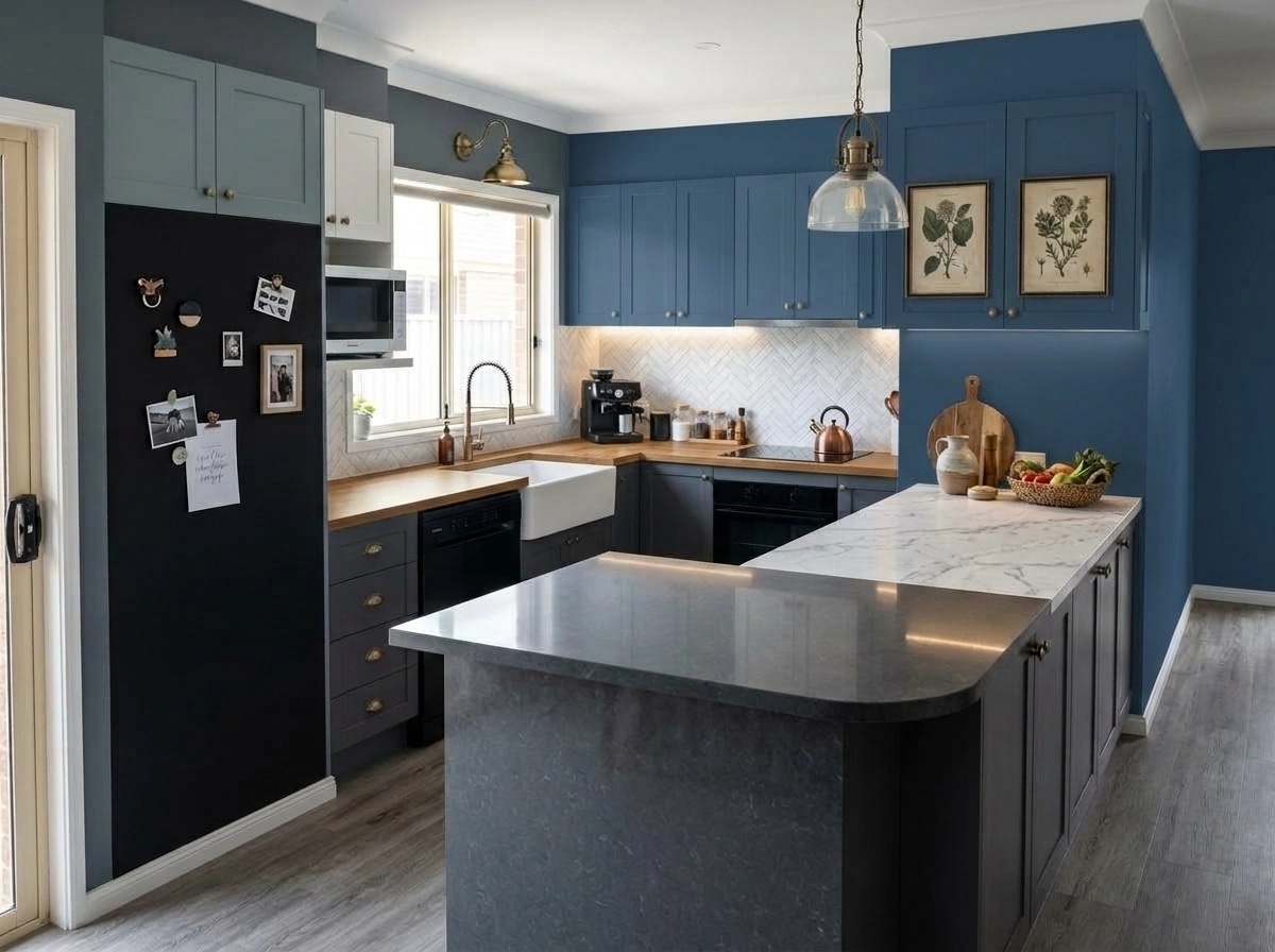 Kitchen interior in Modern Farmhouse style — photo by GenRoom AI