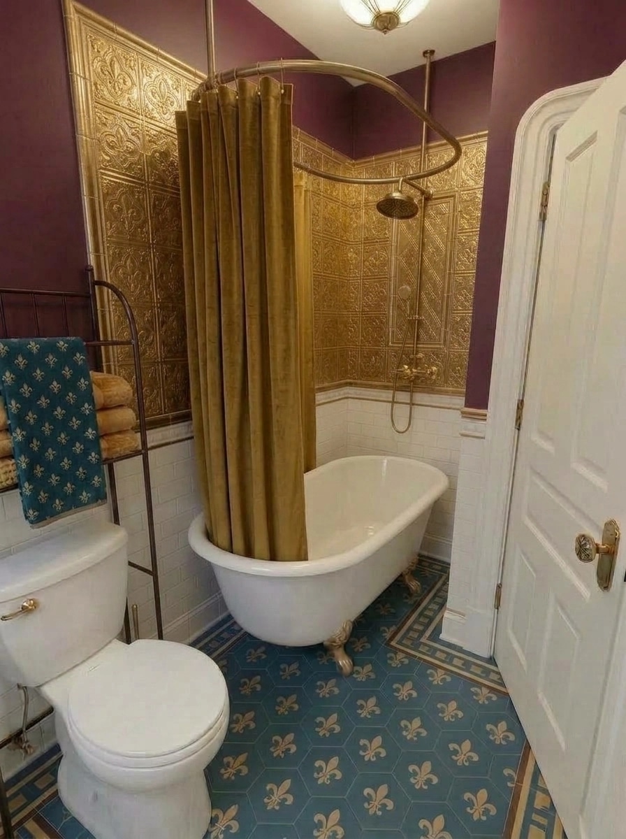 Bathroom interior in Art Deco style — photo by GenRoom AI