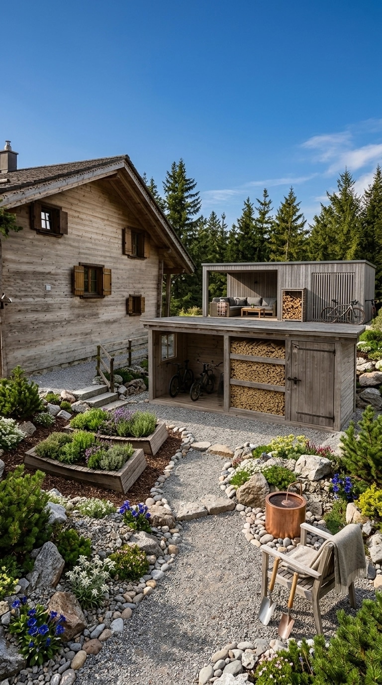 Yard design in Alpine Garden style — photo by GenRoom AI