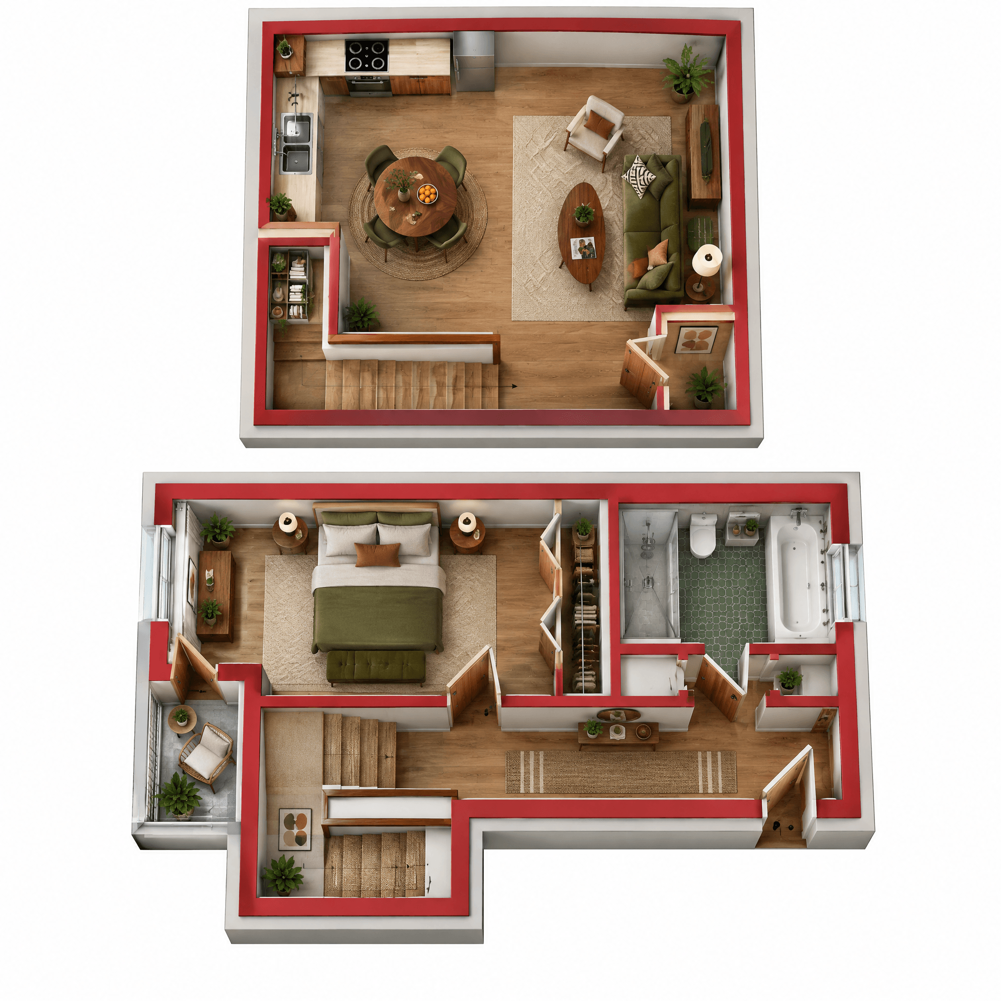 Interior design in Mid-Century Modern style — Living Room by GenRoom AI