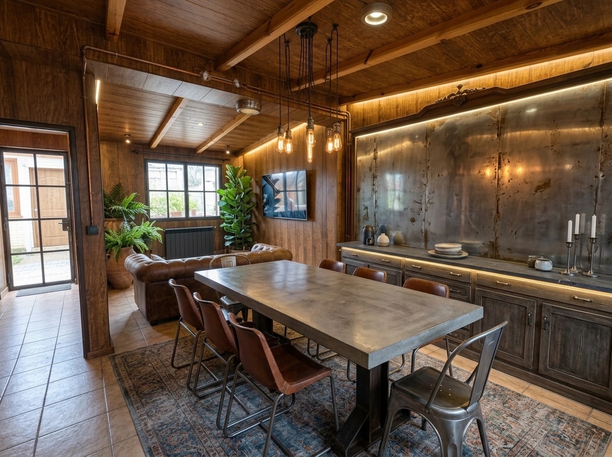 Interior design in Loft / Industrial style — dining_room by GenRoom AI