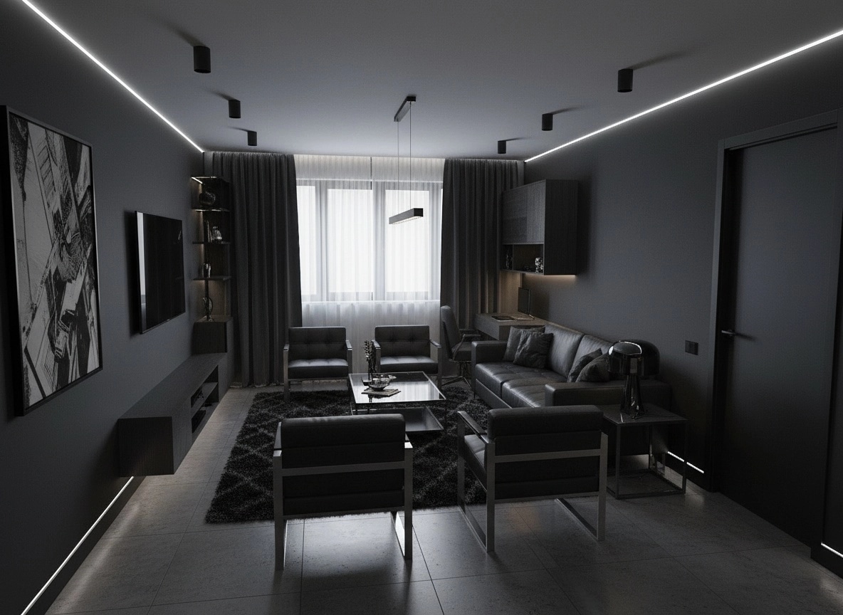 Interior design in Blacktec style — Living Room by GenRoom AI