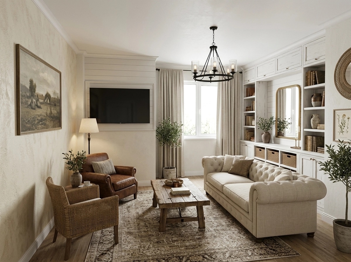 Modern Farmhouse Living Room design — interior photo by GenRoom AI