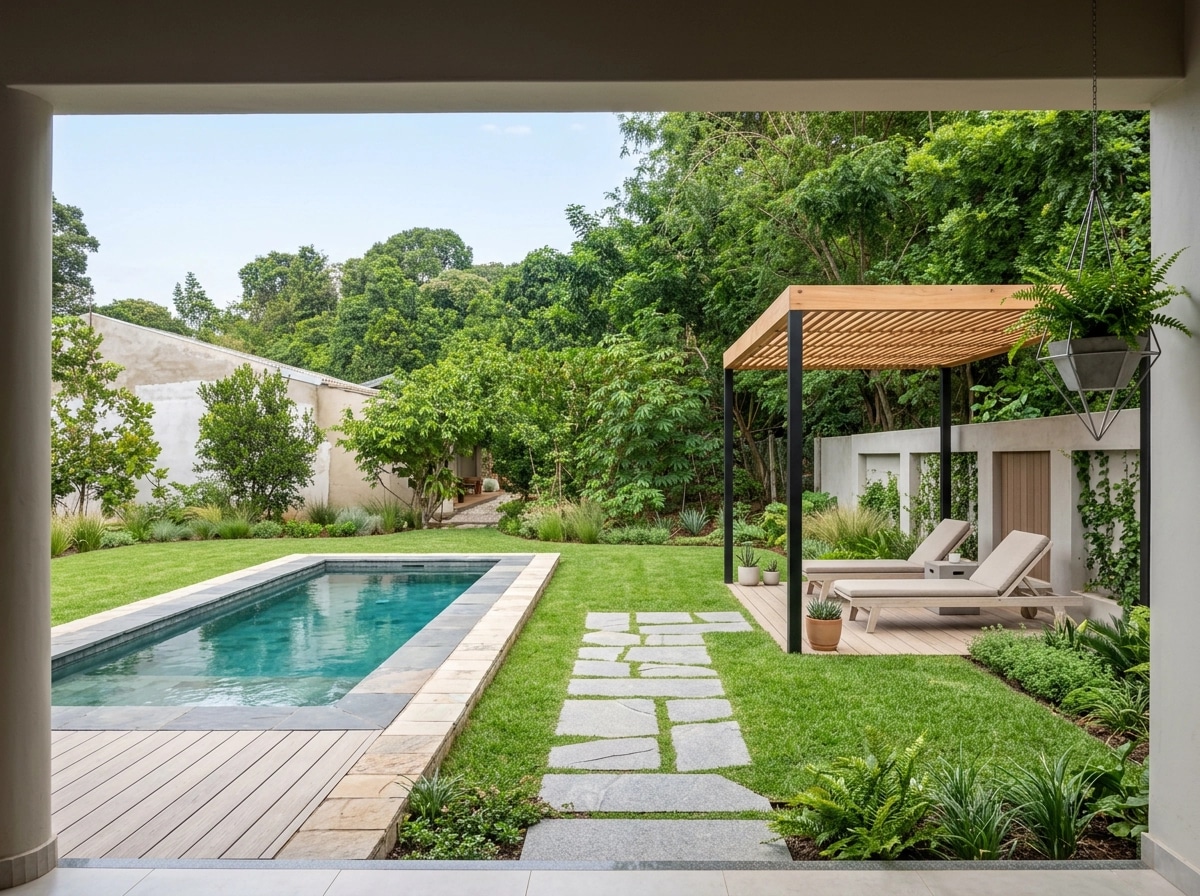 Landscape design in Scandinavian Garden style — Yard by GenRoom AI