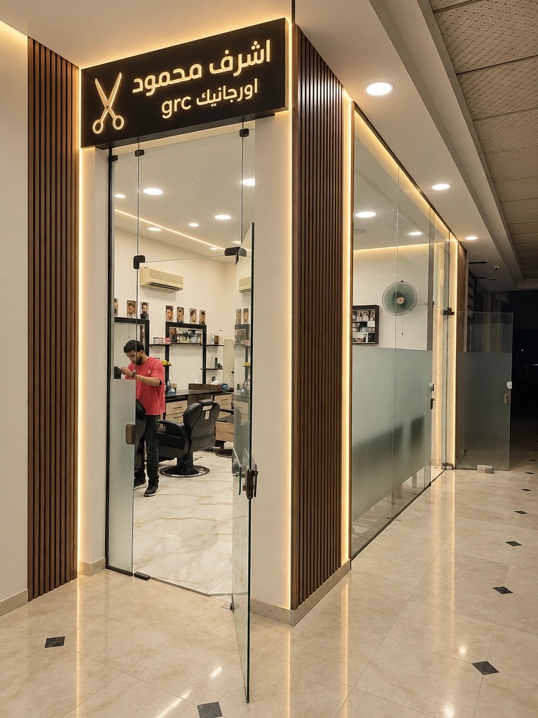 Interior design in Minimalism style — barbershop by GenRoom AI