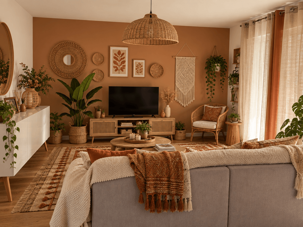 Bohemian Living Room design — interior photo by GenRoom AI