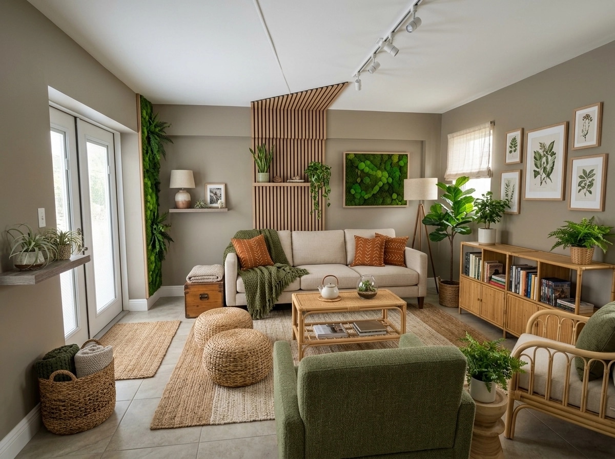 Interior design in Biophilic style — Living Room by GenRoom AI