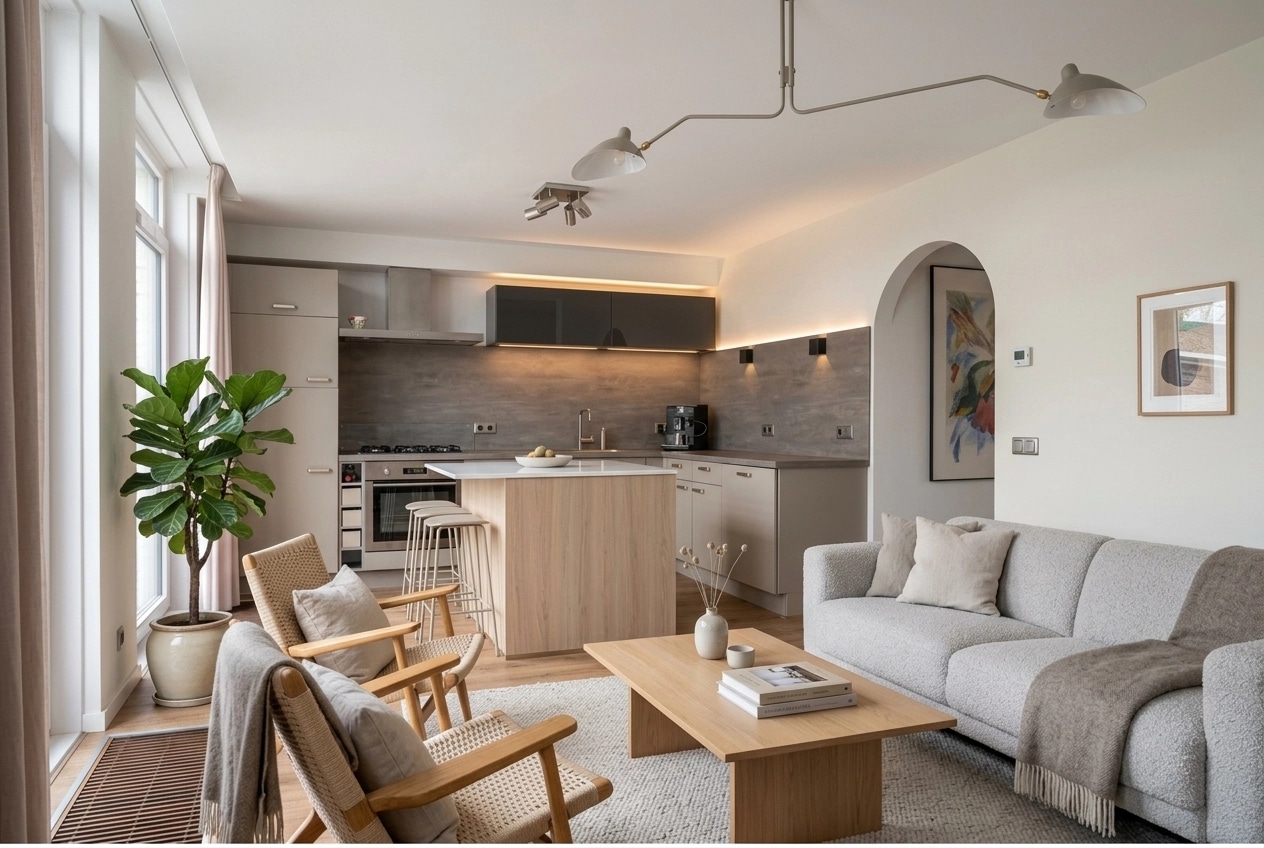 Interior design in Scandinavian style — Living Room by GenRoom AI