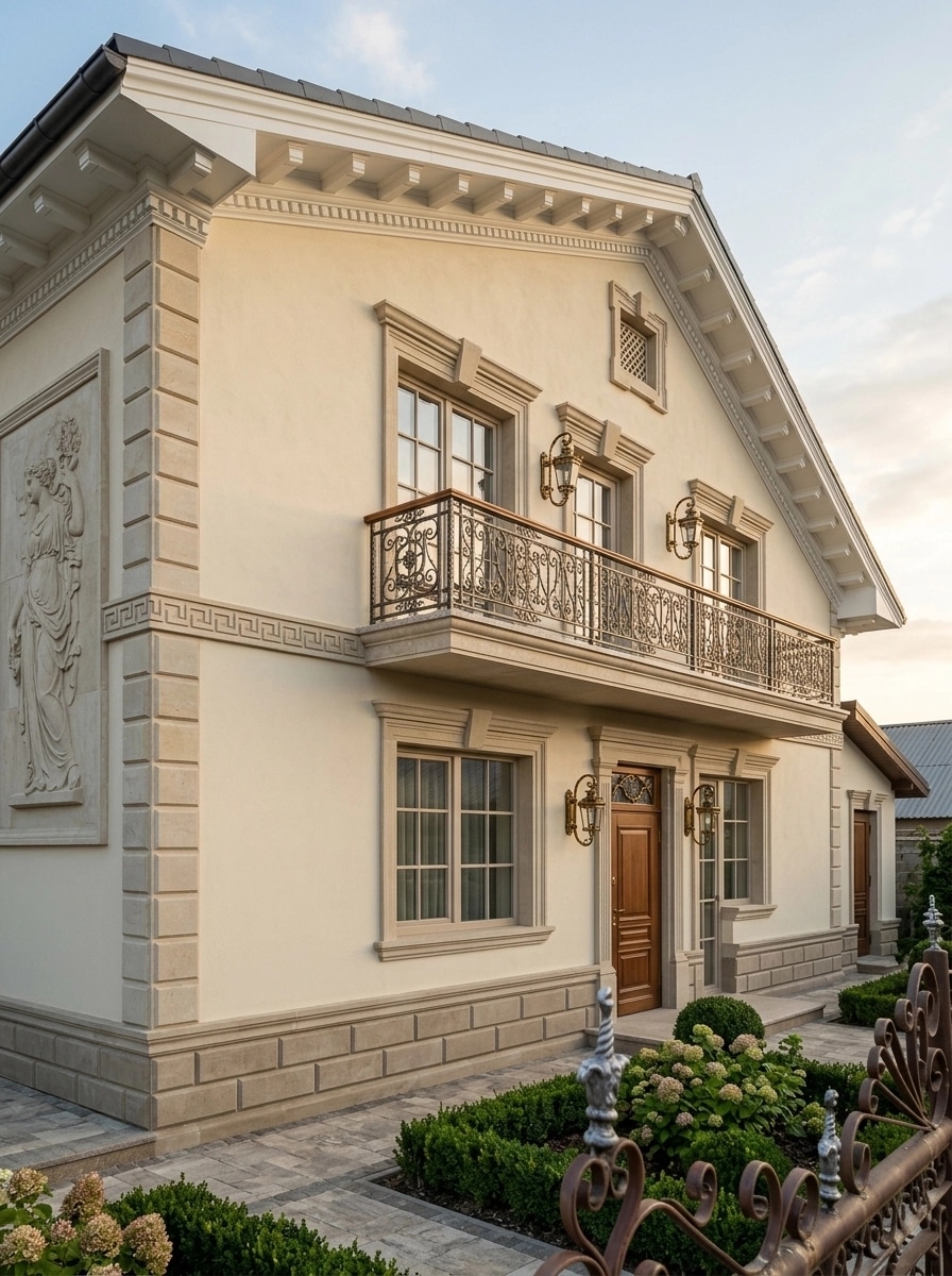 Neoclassic Facade Fachada design — facade photo by GenRoom AI