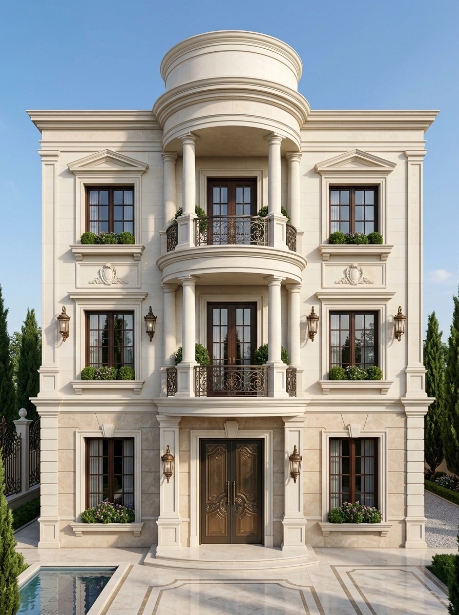 Neoclassic Facade Facade design — facade photo by GenRoom AI