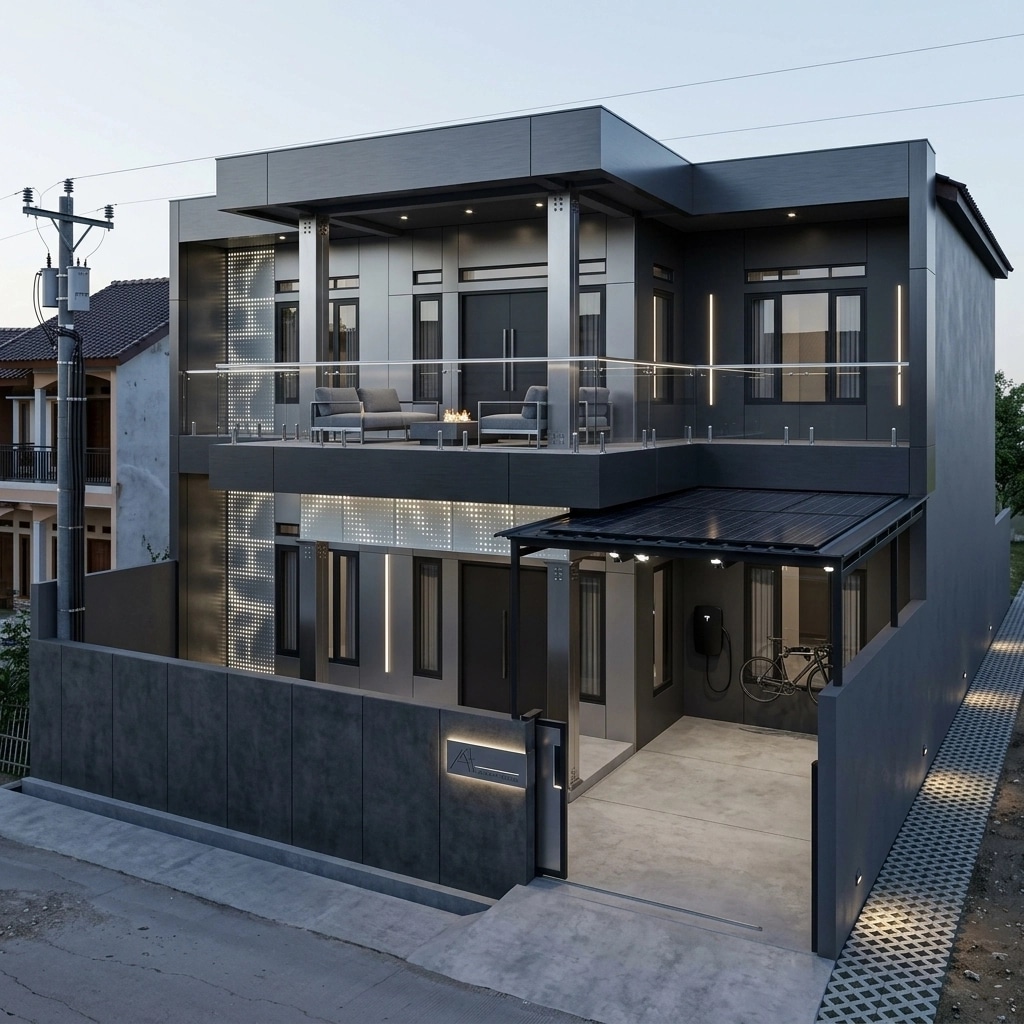 Facade design in Hi-Tech Facade style — Facade by GenRoom AI