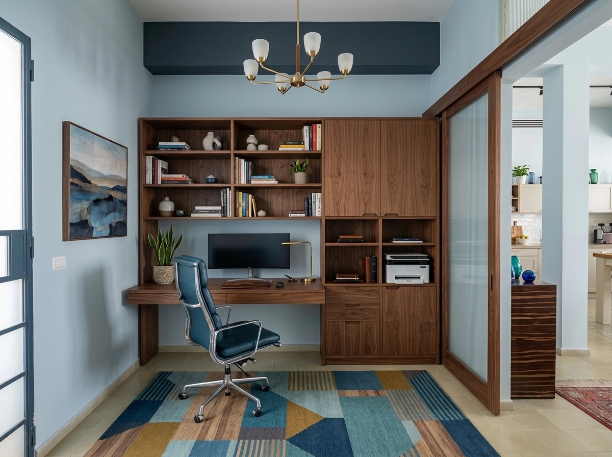 Interior design in Mid-Century Modern style — home_office by GenRoom AI