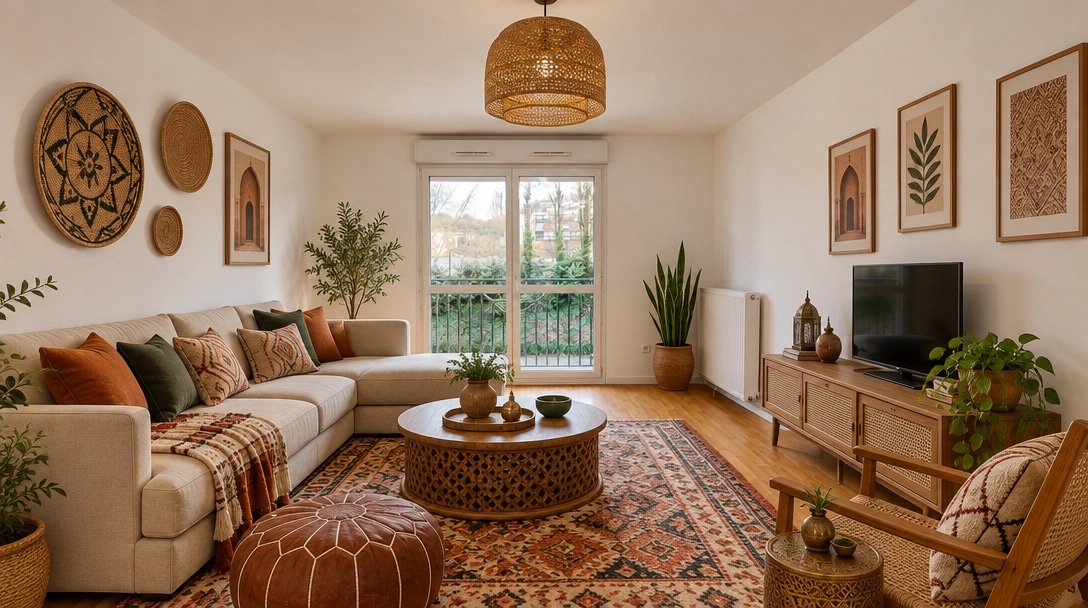 Interior design in Bohemian style — Living Room by GenRoom AI