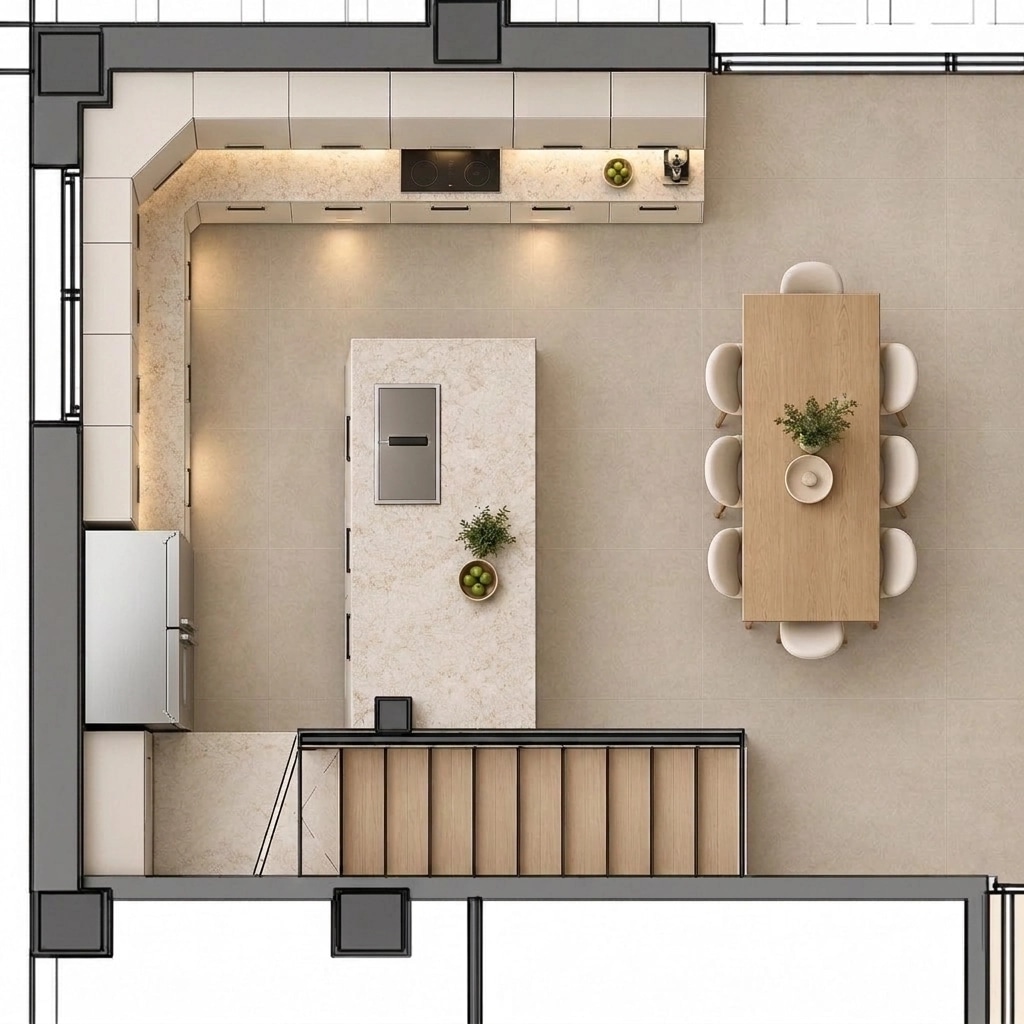 Interior design in Scandinavian style — Kitchen by GenRoom AI