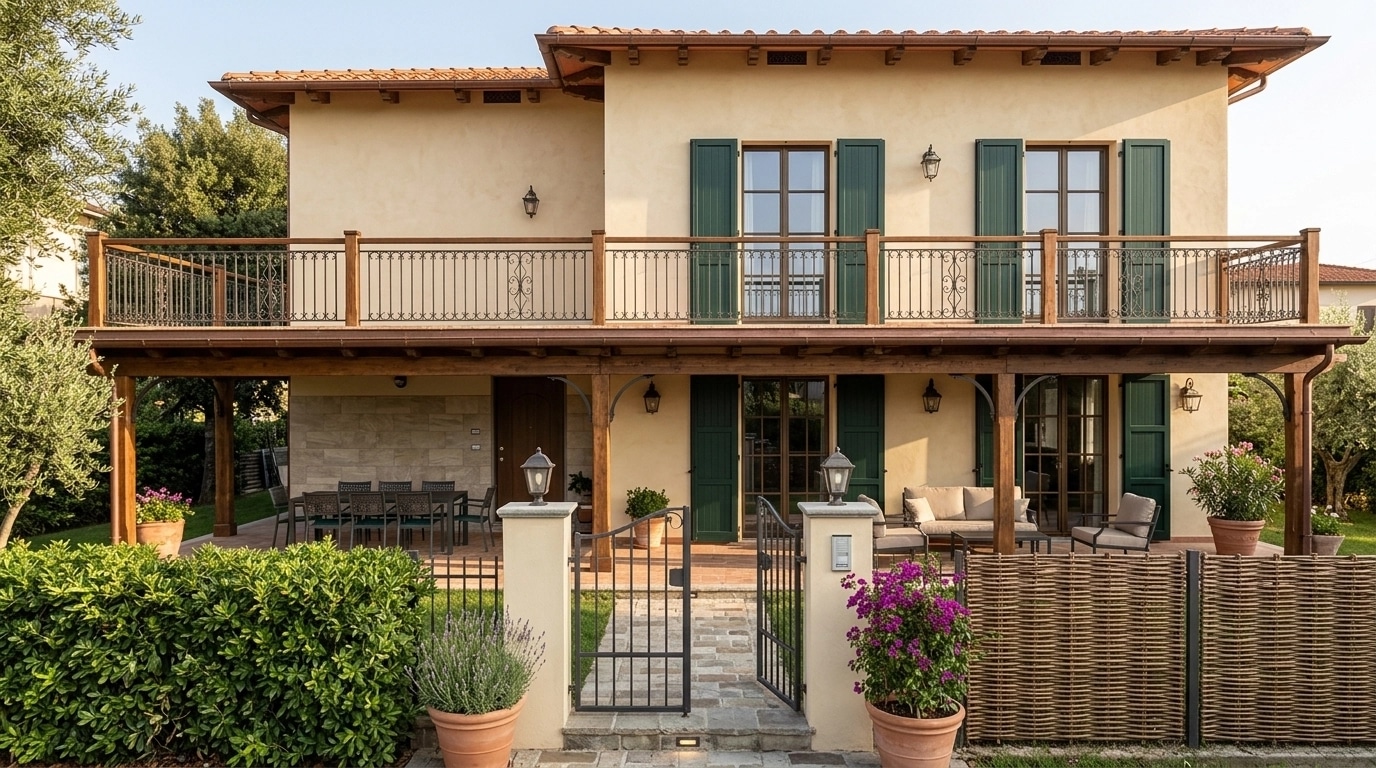Facade design in Italian Villa Facade style — Facade by GenRoom AI