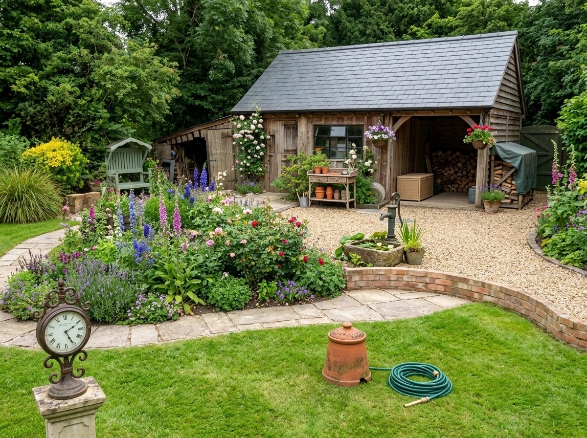Landscape design in English Cottage Garden style — Yard by GenRoom AI