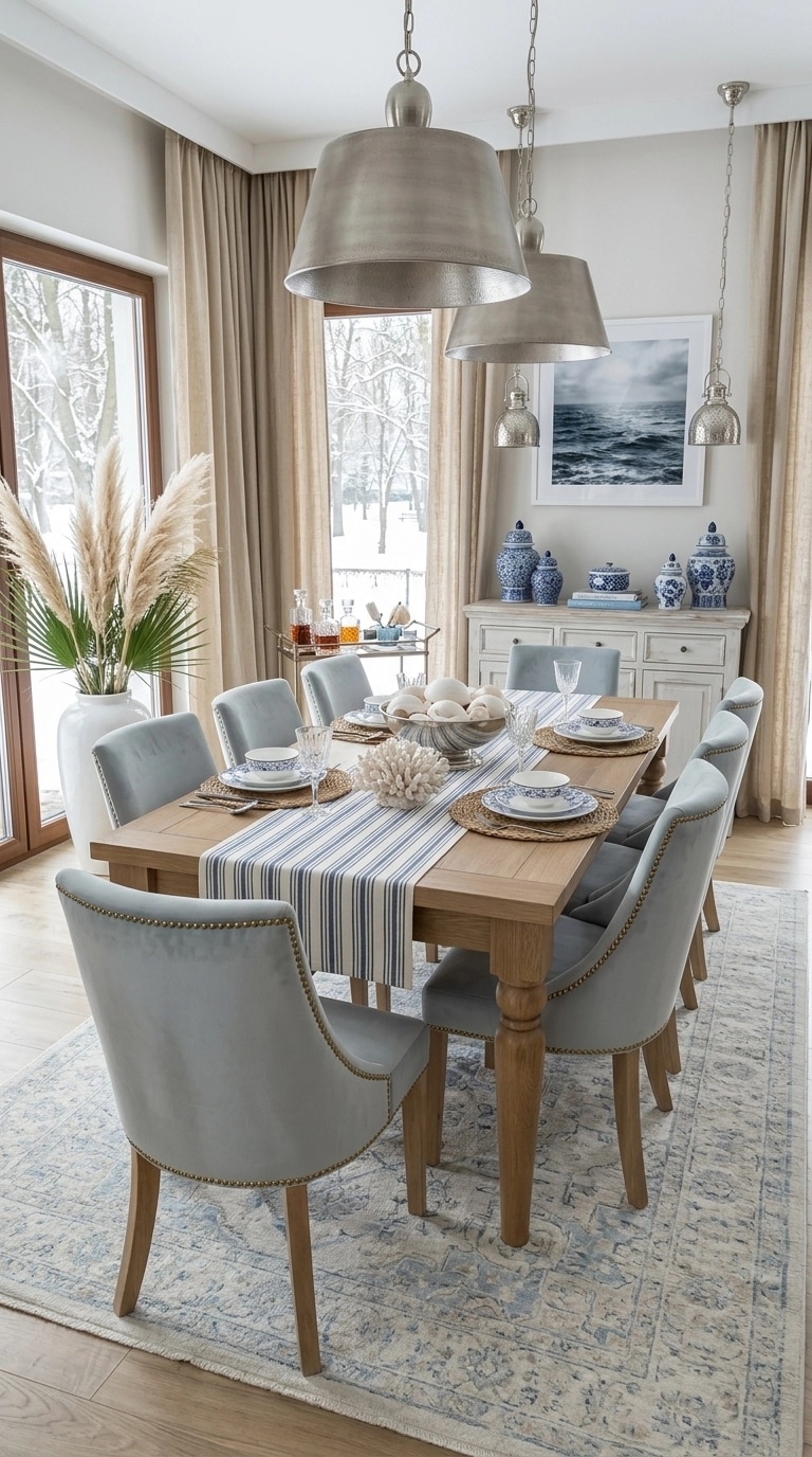 Design de interiores em estilo Coastal / Hamptons — dining_room por GenRoom AI