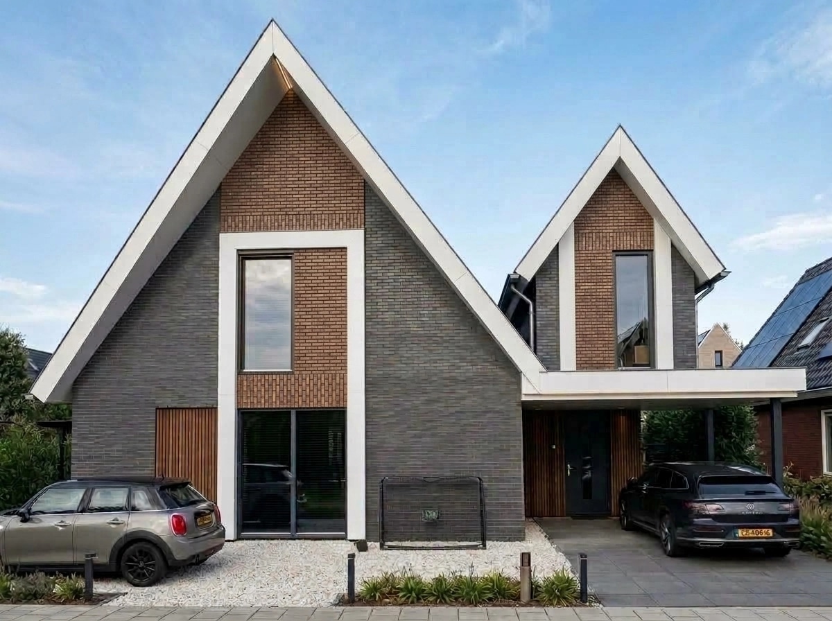 Facade design in Barnhouse Facade style — photo by GenRoom AI