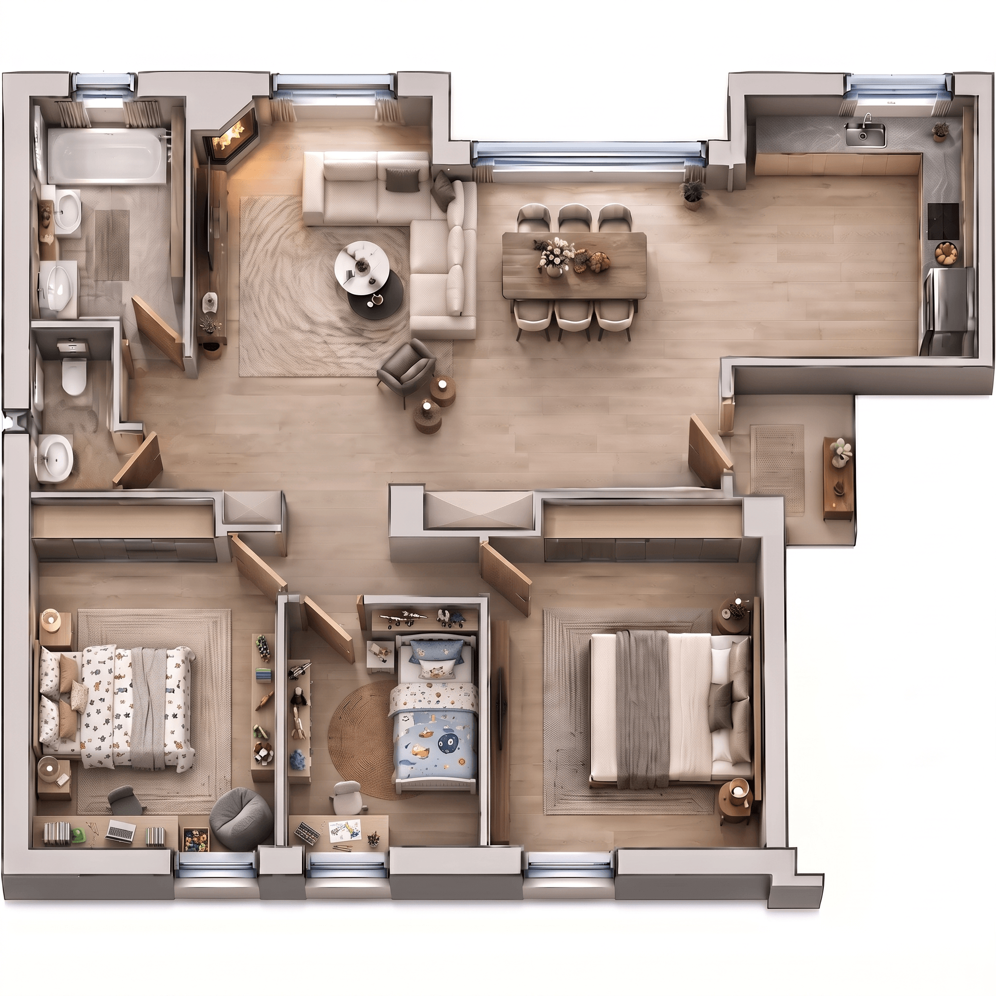 Interior design in Contemporary style — Living Room by GenRoom AI