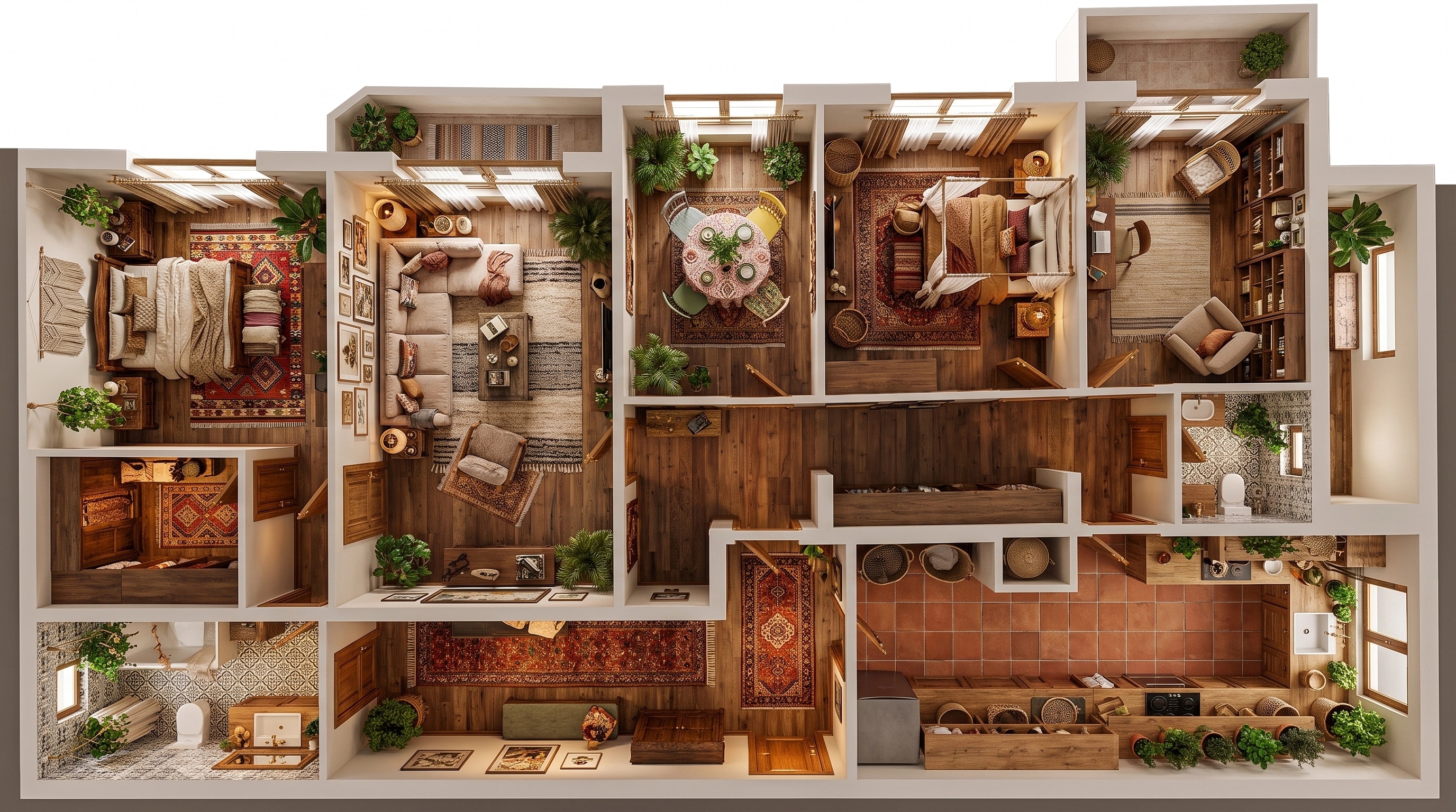 Interior design in Bohemian style — Living Room by GenRoom AI