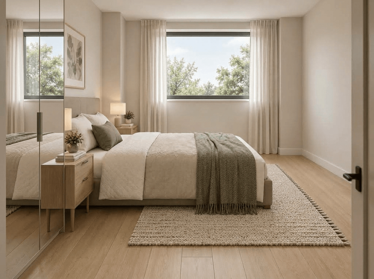 İç mekân tasarımı Scandinavian stili — Yatak Odası GenRoom AI