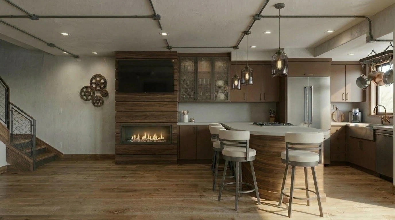 Kitchen interior in Loft / Industrial style — photo by GenRoom AI