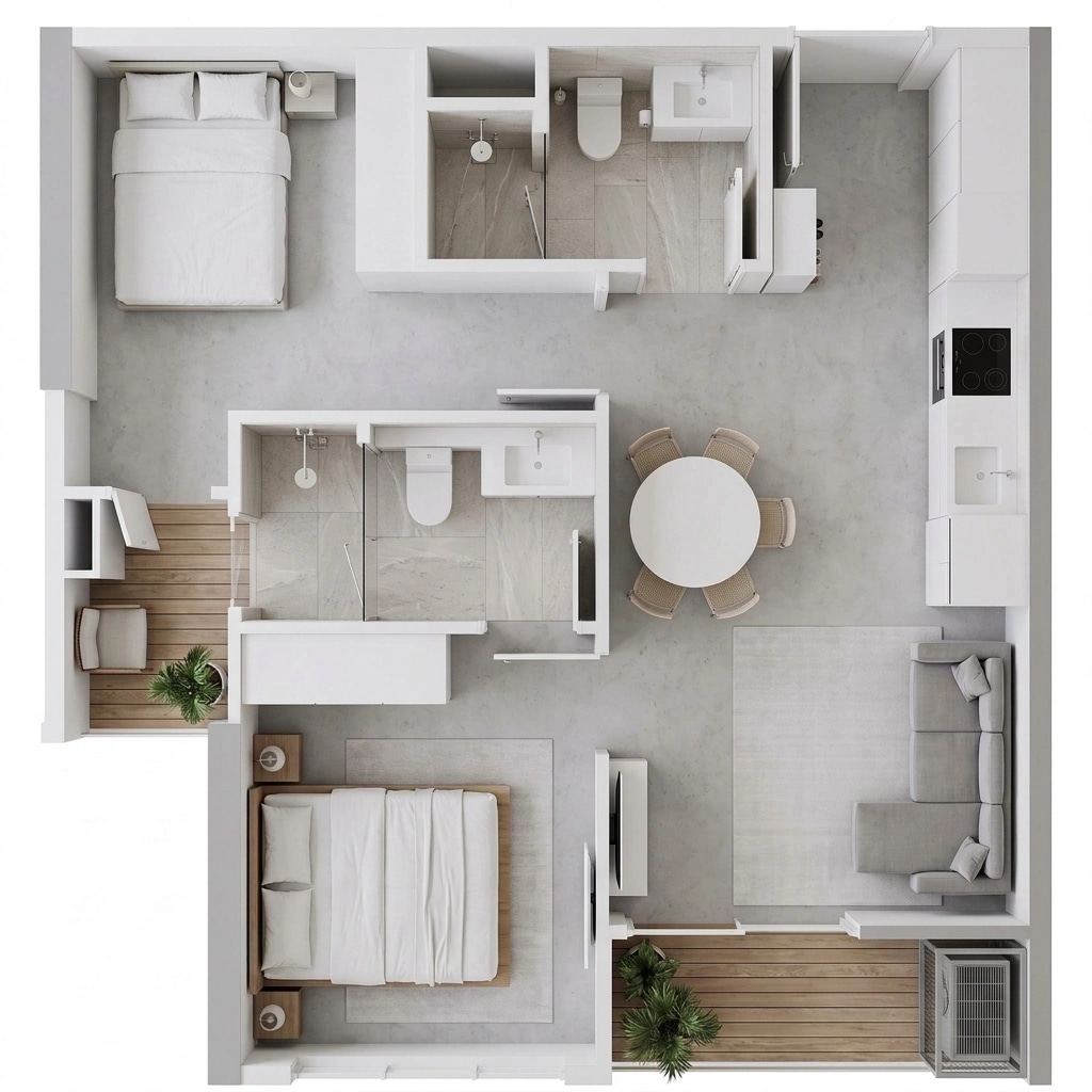 Interior design in Minimalism style — Living Room by GenRoom AI
