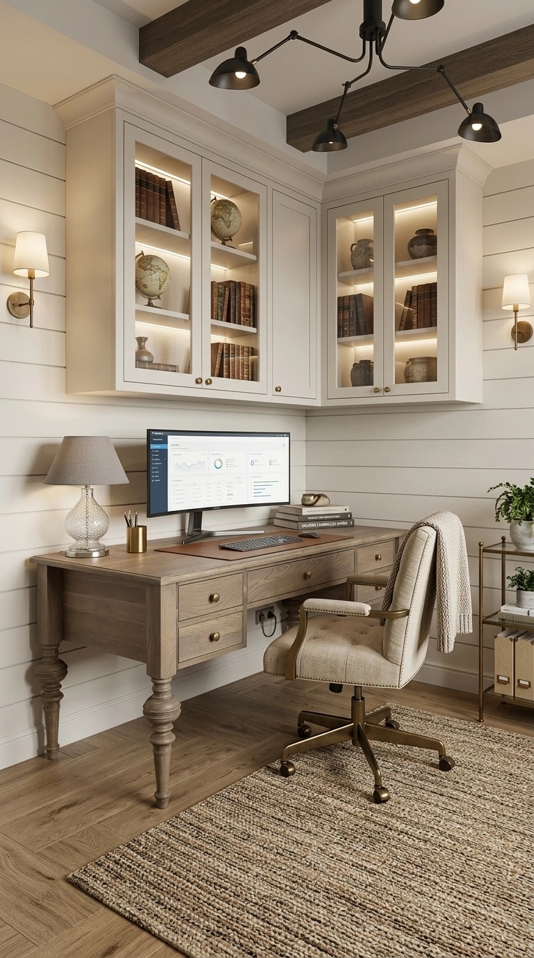 Office interior in Modern Farmhouse style — photo by GenRoom AI