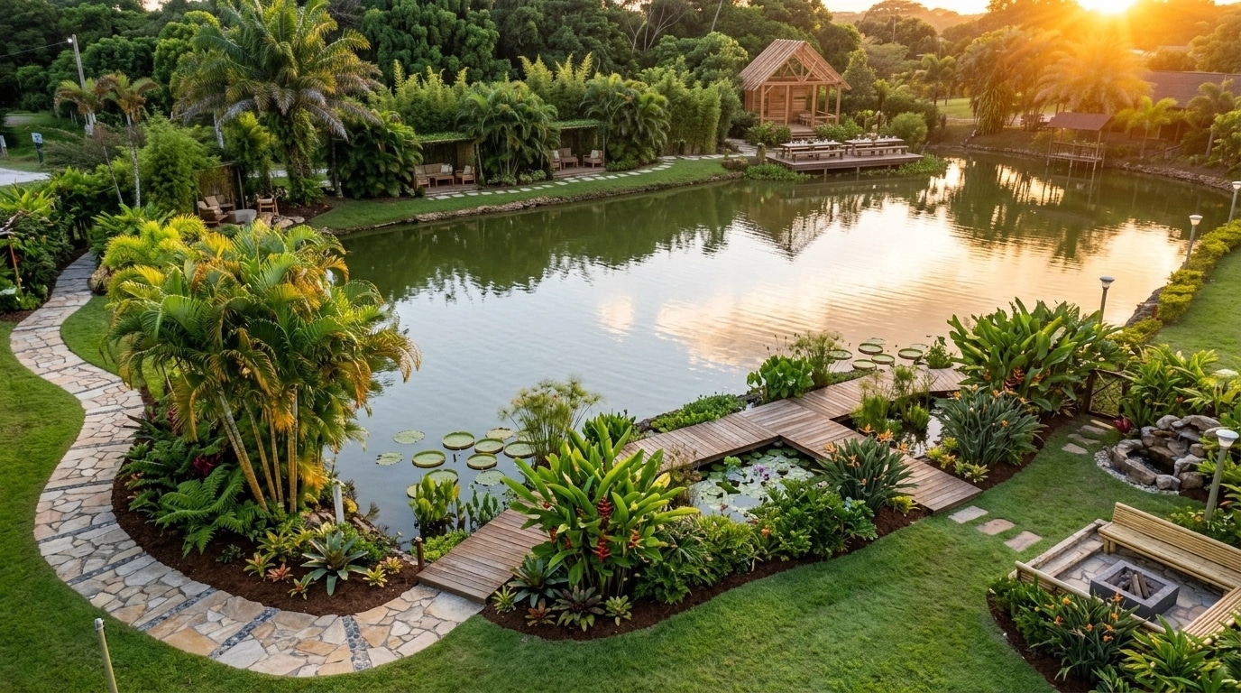 Landscape design in Eco Natural Garden style — Yard by GenRoom AI